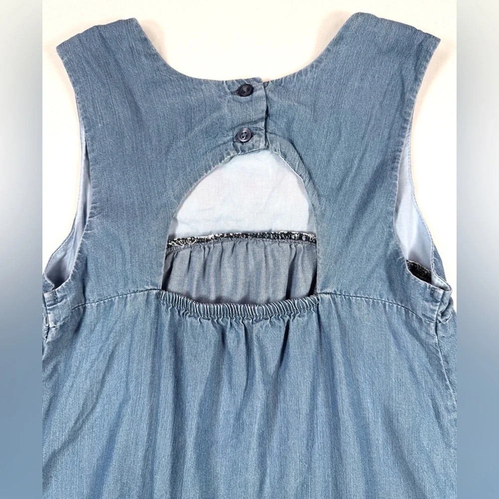 GYMBOREE Girls’ Chambray Floral Embroidered Western Tunic‎ Top Bohemian Size 8